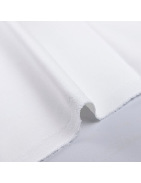 Gabardine émerisée coton lyocell et élasthanne - Blanc cassé