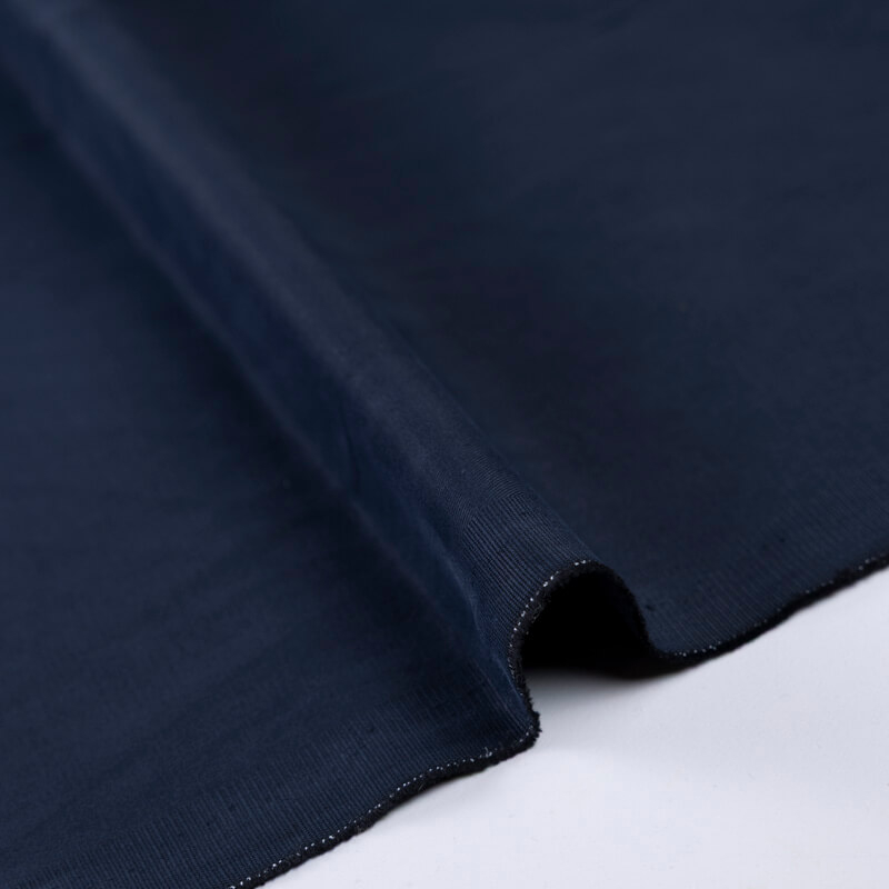 Gabardine émerisée coton et élasthanne - Marine