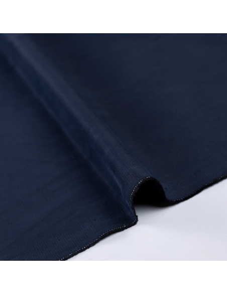 Gabardine émerisée coton et élasthanne - Marine