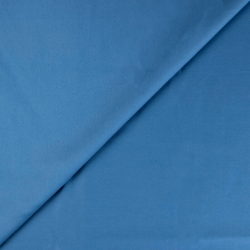 Gabardine émerisée coton et élasthanne - Bleu