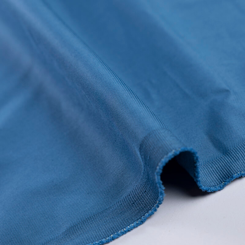Gabardine émerisée coton et élasthanne - Bleu