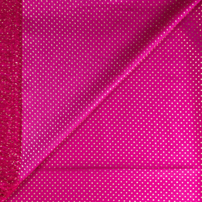 Panneau voile 100% viscose – Pois dorés fuchsia