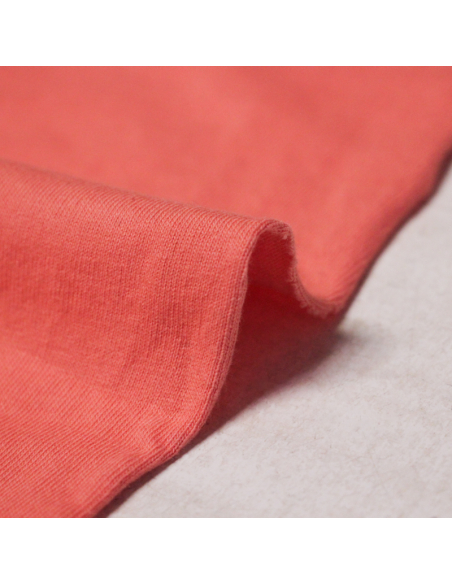Jersey 100% coton GOTS - Corail