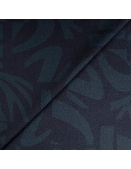 Crêpe lourd – Motif abstrait bleu nuit
