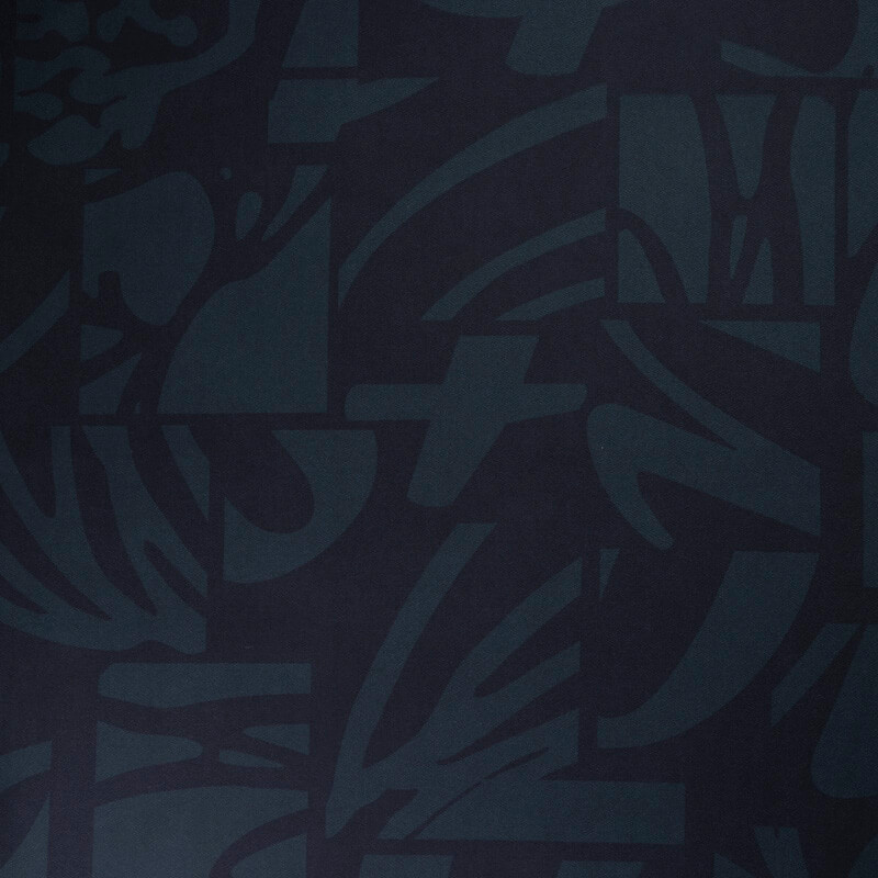 Crêpe lourd – Motif abstrait bleu nuit