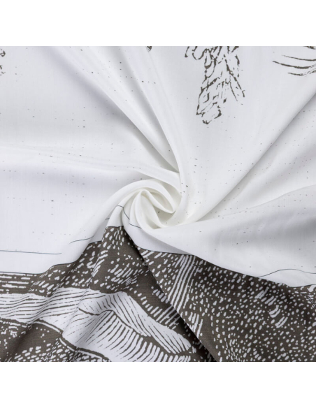 Panneau étoffe 100% viscose – Gravure botaniste