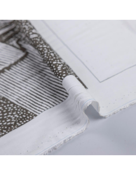 Panneau étoffe 100% viscose – Gravure botaniste
