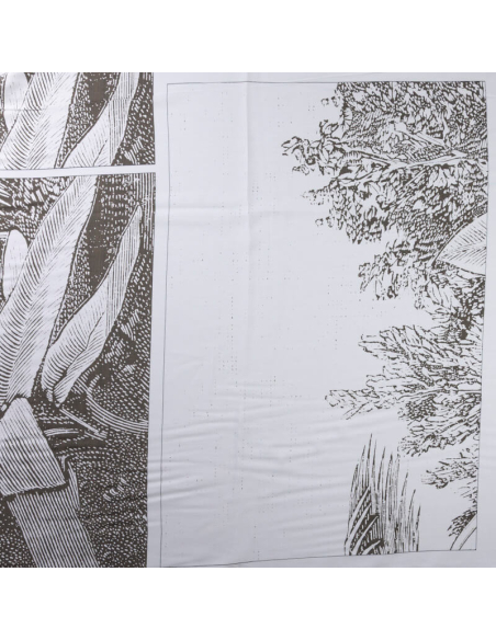Panneau étoffe 100% viscose – Gravure botaniste