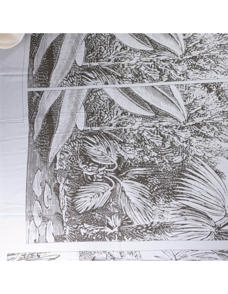 Panneau étoffe 100% viscose – Gravure botaniste