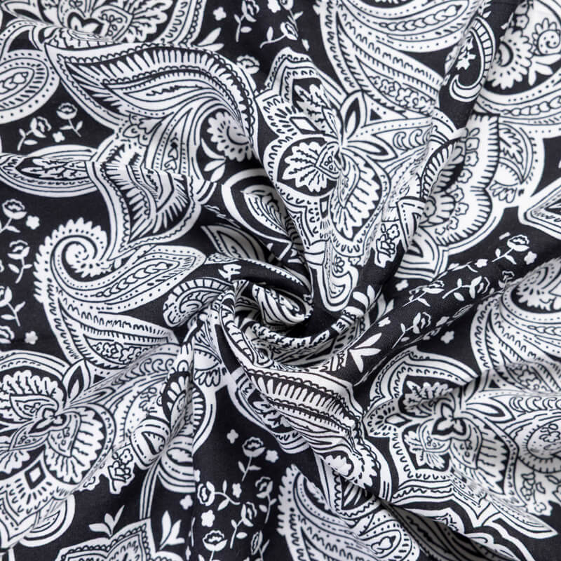Étoffe 100% viscose – Cachemire noir...