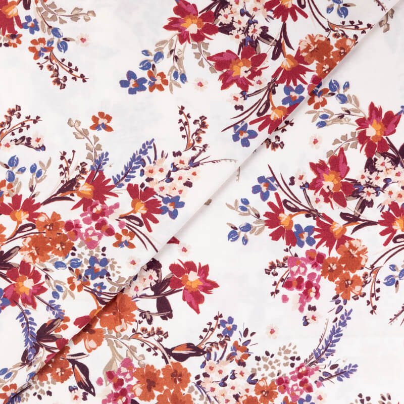Étoffe 100% viscose – Bouquet champêtre
