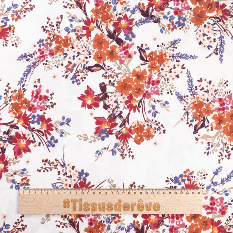 Étoffe 100% viscose – Bouquet champêtre
