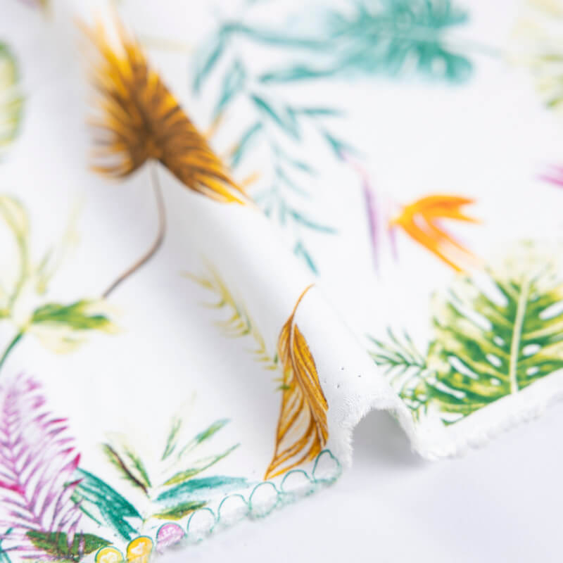 Étoffe 100% viscose – Feuillage...