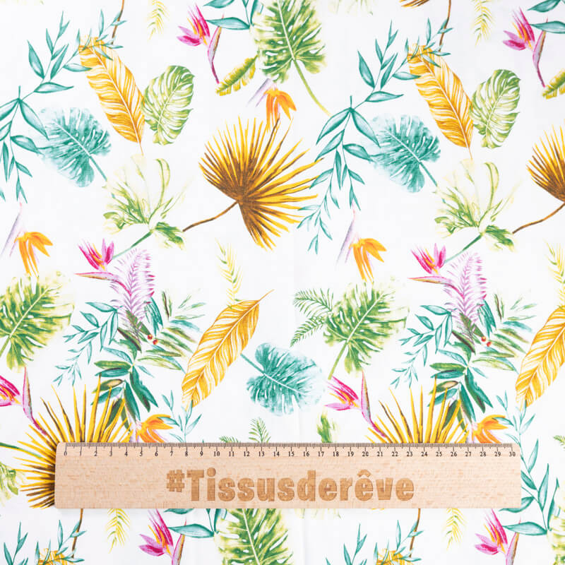 Étoffe 100% viscose – Feuillage...