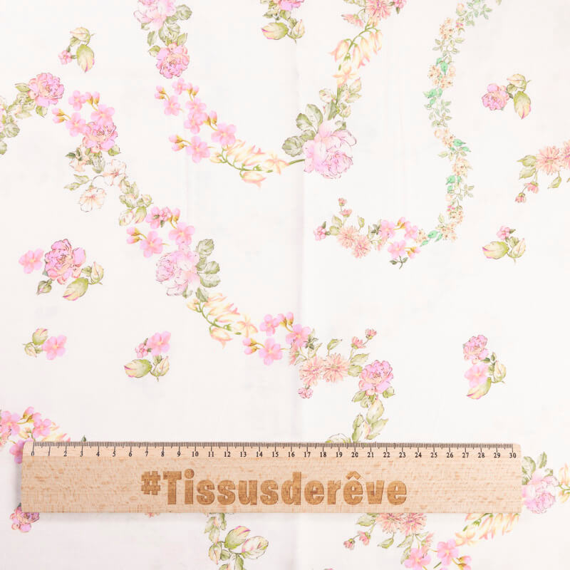 Étoffe 100% viscose – Guirlande...