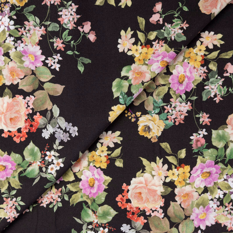 Étoffe 100% viscose – Bouquet...
