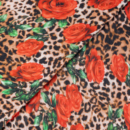 Jersey 100% lin - Roses...