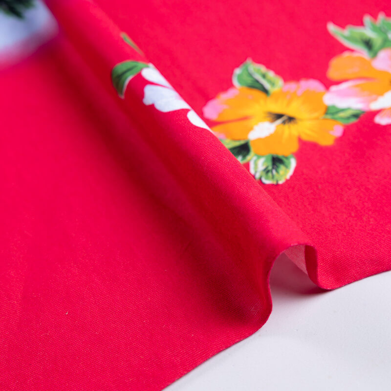Jersey 100% coton – Île tropicale rose