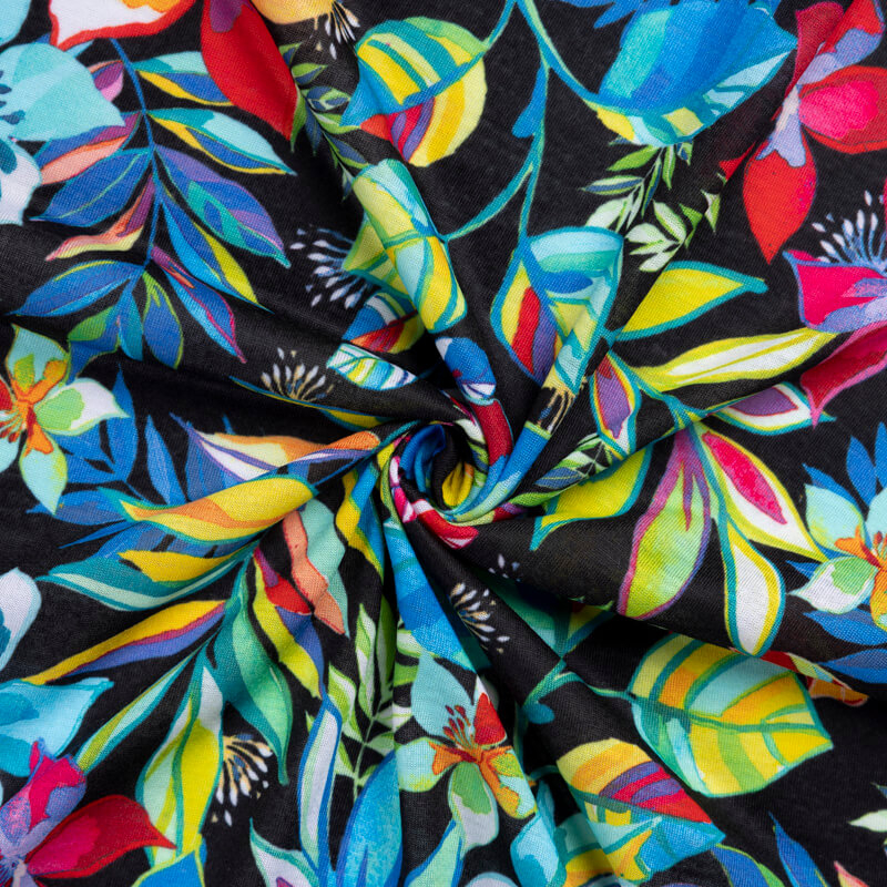 Jersey imprimé – Fleurs tropicales...