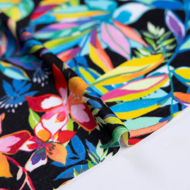 Jersey imprimé – Fleurs tropicales...