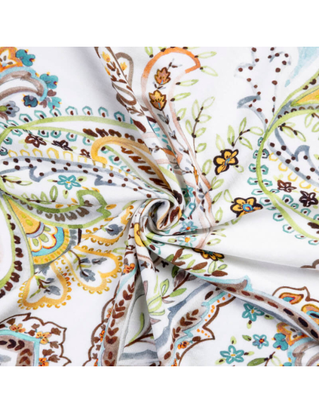 Jersey viscose & élasthanne - Motif cachemire pastel