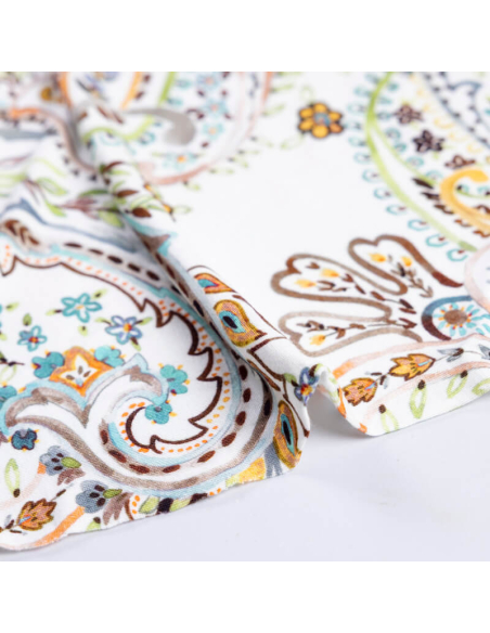 Jersey viscose & élasthanne - Motif cachemire pastel