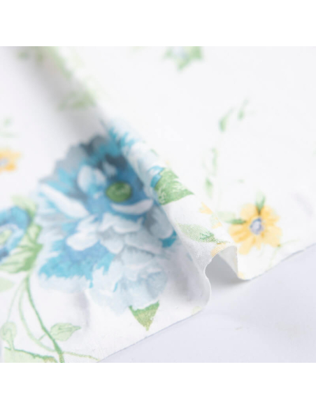 Jersey viscose & élasthanne - Fleurs bleues romantiques