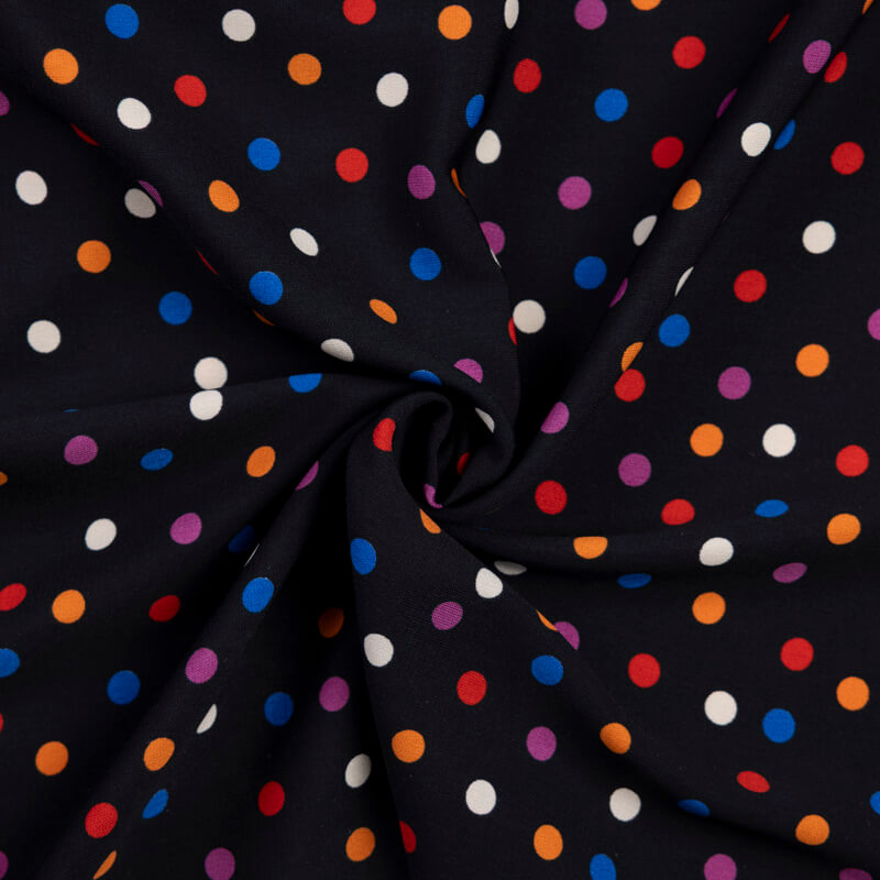 Crêpe imprimé - Pois multicolores...