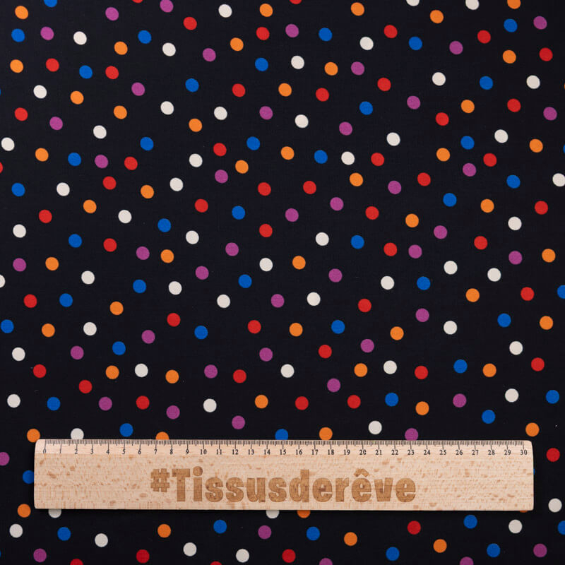 Crêpe imprimé - Pois multicolores...