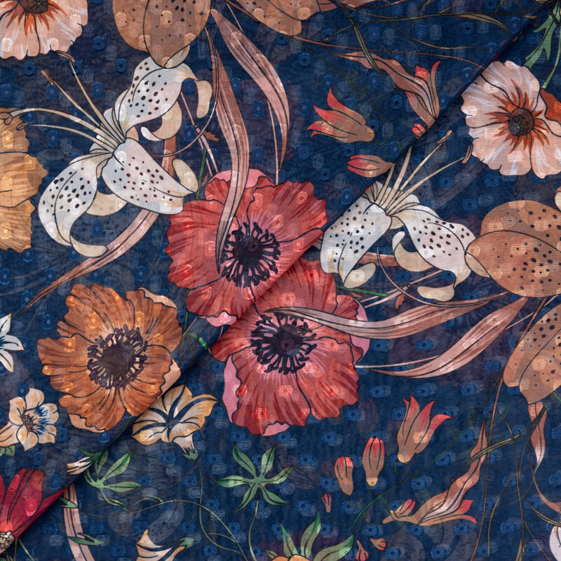 Mousseline jacquard – Fleurs sauvages...