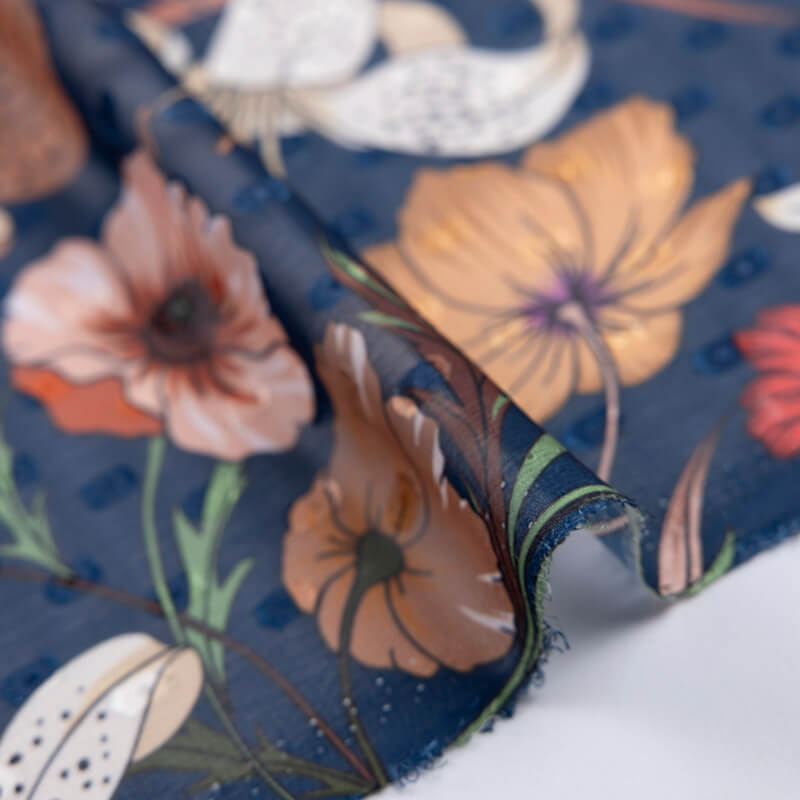 Mousseline jacquard – Fleurs sauvages...