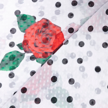 Mousseline jacquard – Roses...