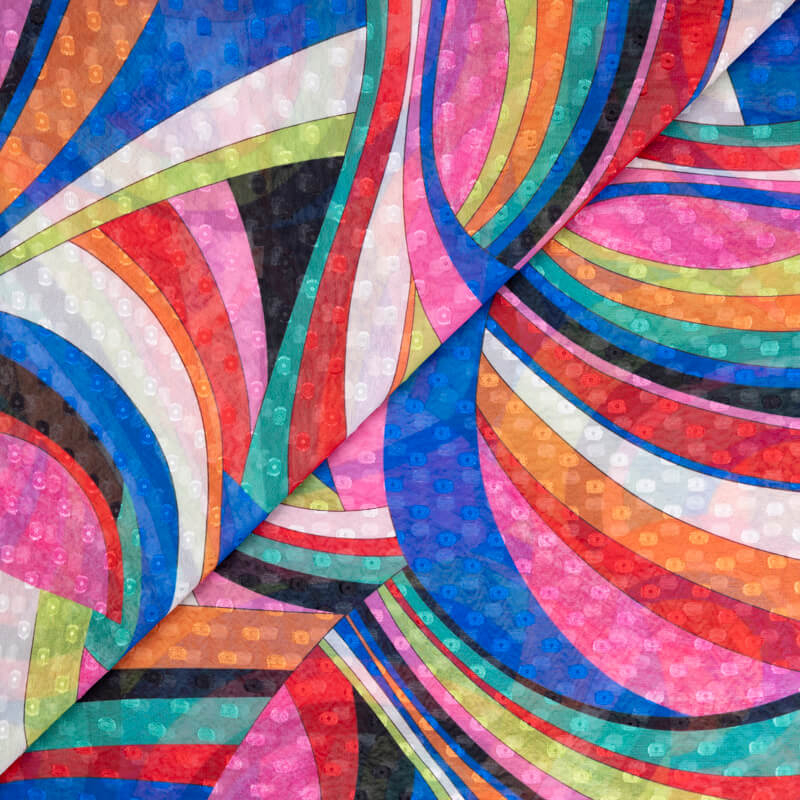 Mousseline jacquard – Arcs multicolores