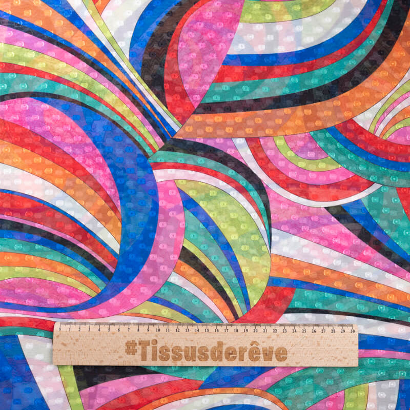 Mousseline jacquard – Arcs multicolores
