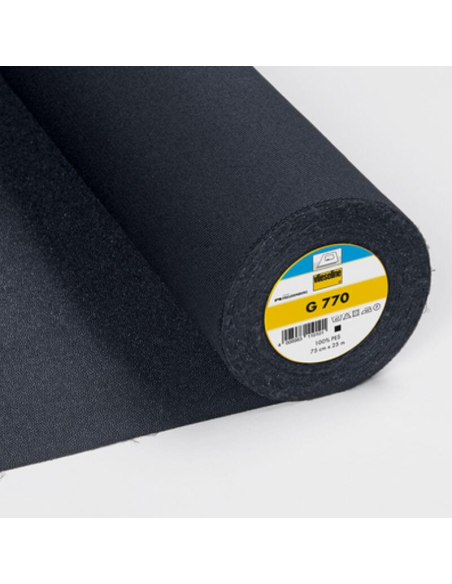 Vlieseline G770 noire – Entoilage thermocollant tissé bi-élastique