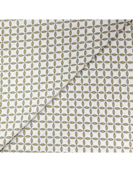 Percale 100% coton peigné luxe - Géométrique vert
