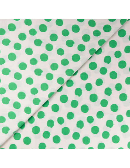 Batiste 100% coton – Pois vert