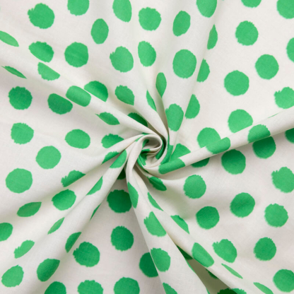 Batiste 100% coton – Pois vert 2