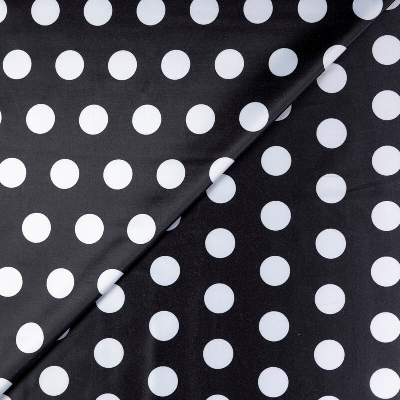 Satin coton & élasthanne - Pois...