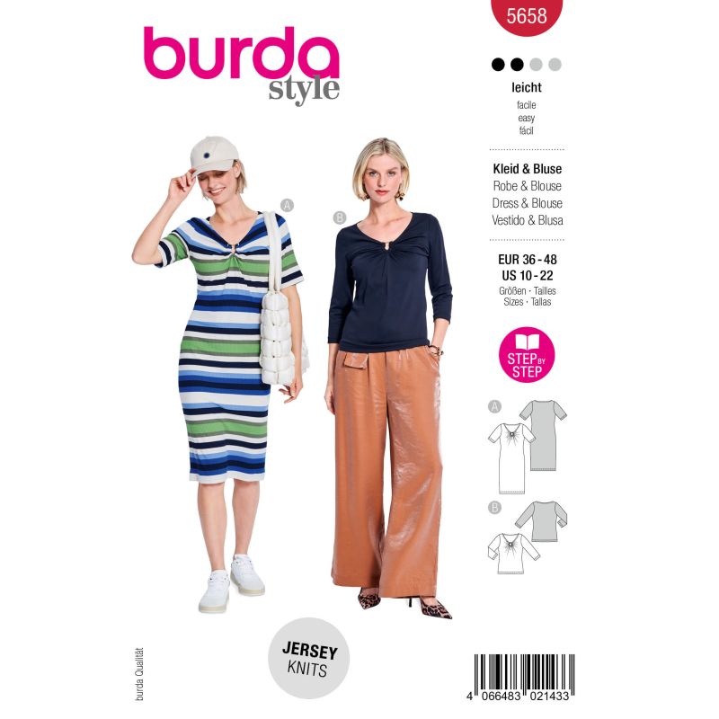 Patron Burda n°5658 – Robe en jersey...