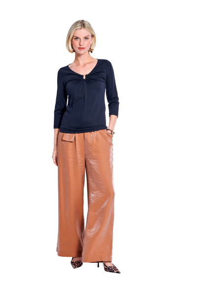 Patron Burda n°5658 – Robe en jersey et top à encolure froncée femme