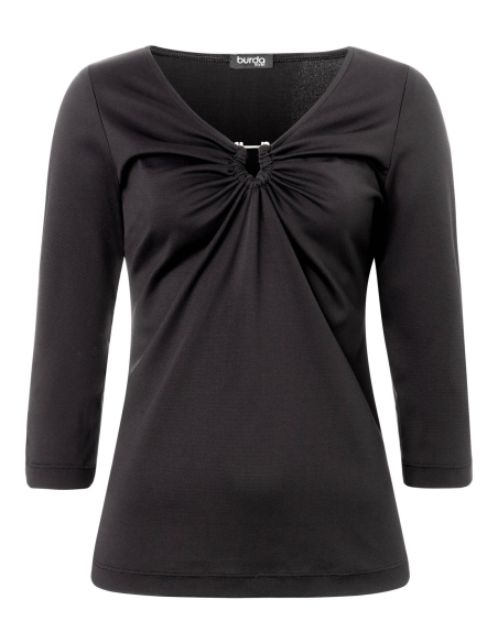 Patron Burda n°5658 – Robe en jersey et top à encolure froncée femme