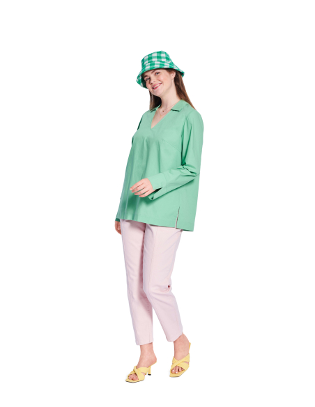 Patron Burda n°5665 – Blouse femme élégante à col V et manches longues