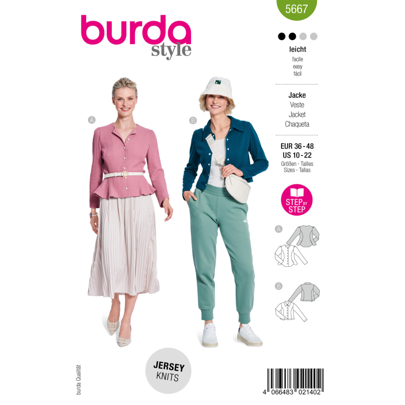 Patron Burda n°5667 – Cardigan femme...
