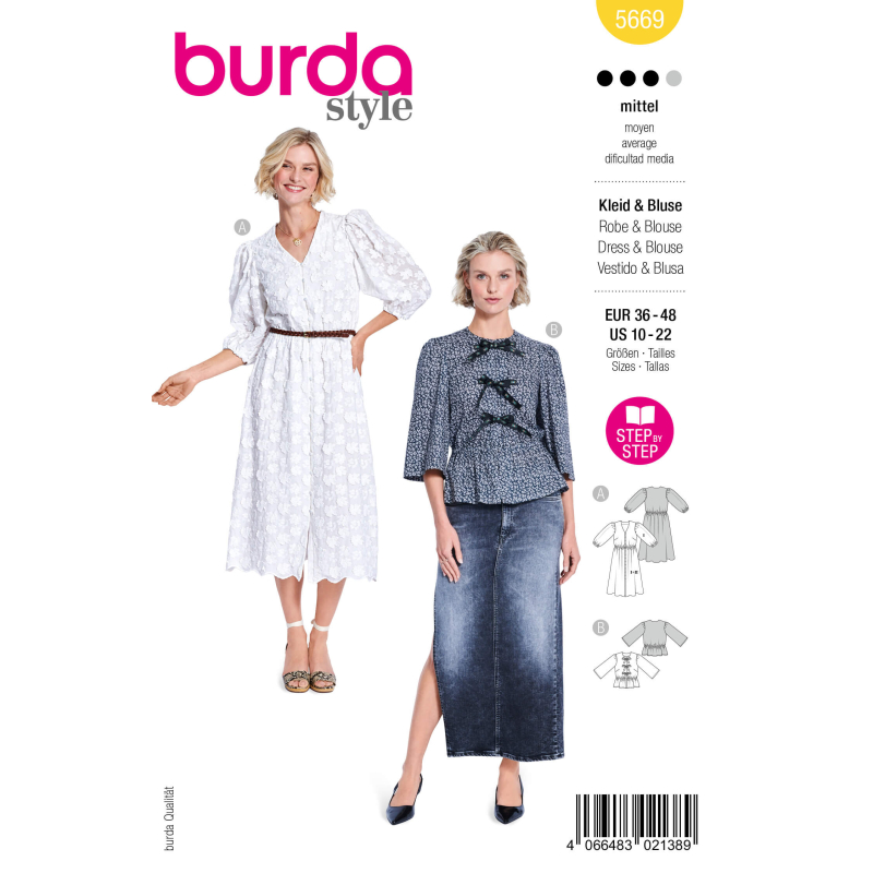 Patron Burda n°5669 – Robe midi...