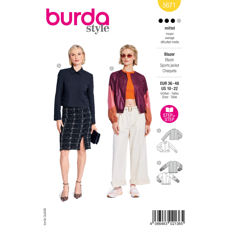 Patron Burda n°5671 – Veste courte...