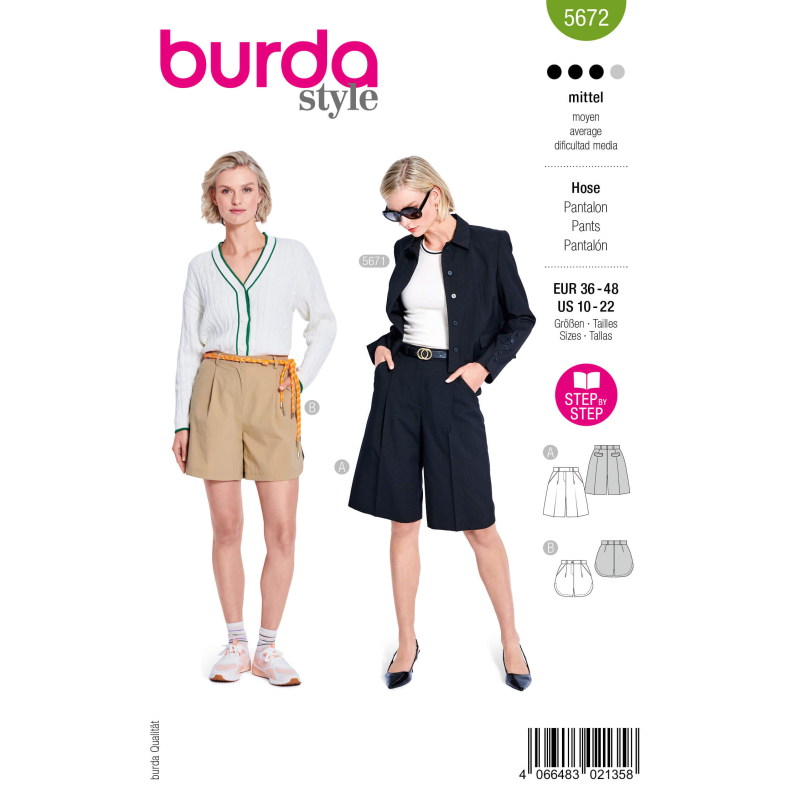 Patron Burda n°5672 – Short et...