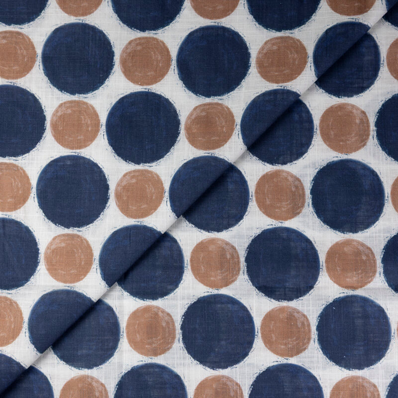 Voile de lin & coton – Pois marron