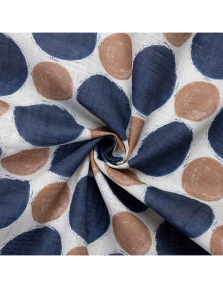 Voile de lin & coton – Pois marron