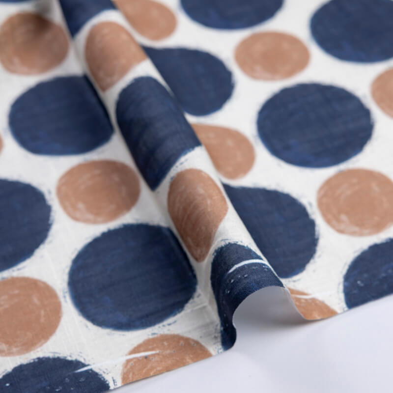 Voile de lin & coton – Pois marron